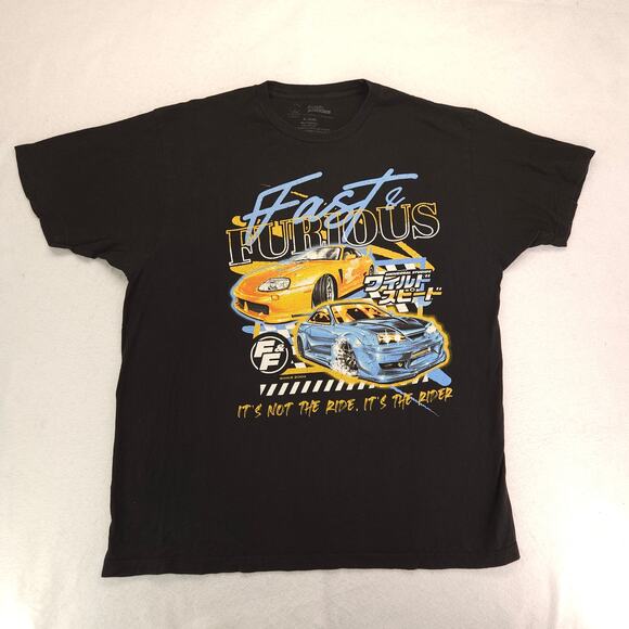 Fast And Furious Movie Crew Neck Short Sleeve T Shirt Mens Size XL Black - Picture 2 of 9